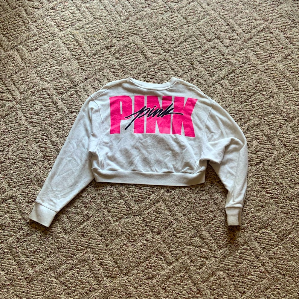 Victoria’s Secret PINK white crop top size XS